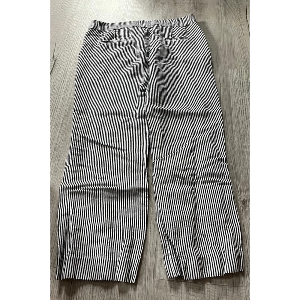 Banana Republic women's Logan fit cropped striped linen blend pants size 0